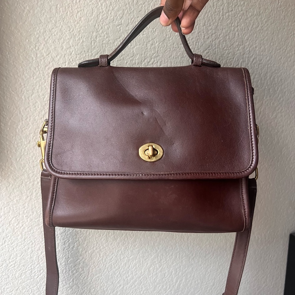 Vintage Coach Court Bag style 9870 in Mahogany